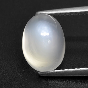 3,23 ctw natürlicher weißer Mondstein, Oval Schliff, Lichtdurchlässig
