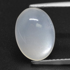 3,32 ctw natürlicher weißer Mondstein, Oval Schliff, Lichtdurchlässig