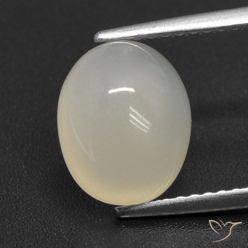 3.21ct Natürlicher Perlweiss Mondstein, Oval, Lichtdurchlässig