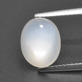 9,17 ctw natürlicher Durchscheinendes Weiß Mondstein, Oval Schliff, Lichtdurchlässig