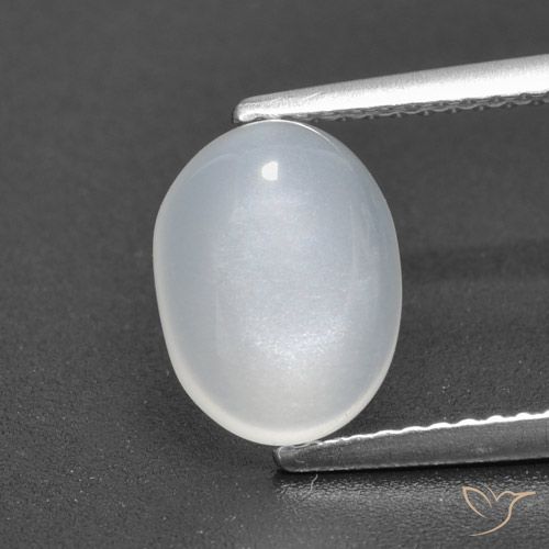 2.31ct Natürlicher Durchscheinendes Weiß Mondstein, Oval, Lichtdurchlässig