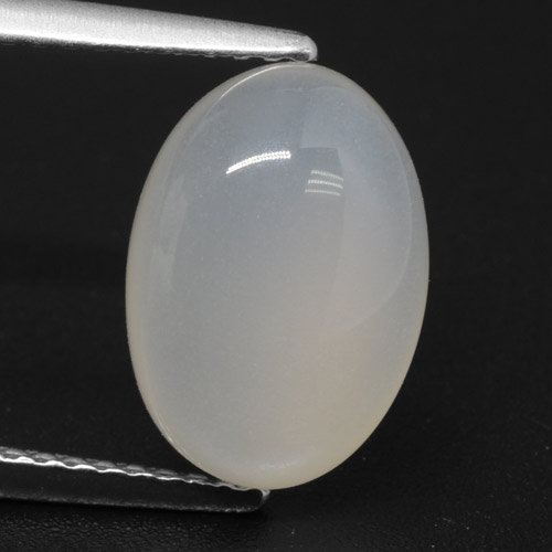 3,76 ctw natürlicher weißer Mondstein, Oval Schliff, Lichtdurchlässig