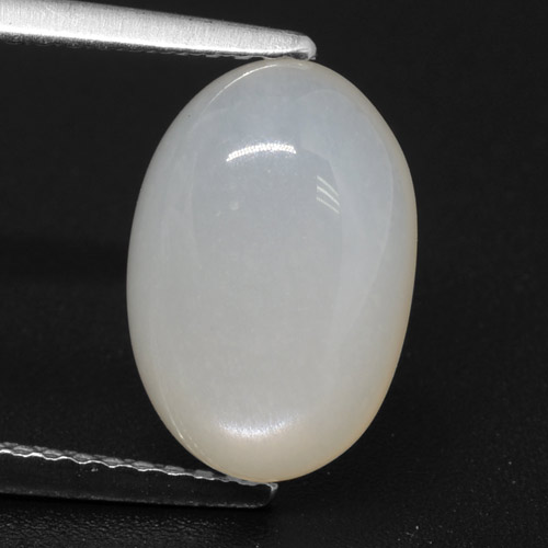 3,82 ctw natürlicher weißer Mondstein, Oval Schliff, Lichtdurchlässig