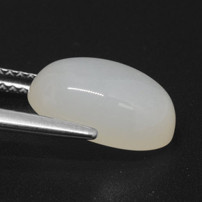 3,82 ctw natürlicher weißer Mondstein, Oval Schliff, Lichtdurchlässig