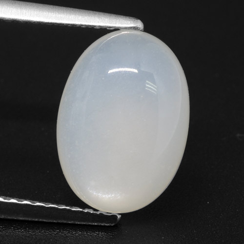 3,62 ctw natürlicher weißer Mondstein, Oval Schliff, Lichtdurchlässig