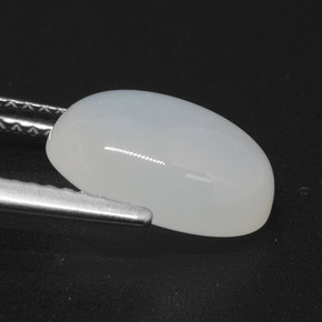 3,62 ctw natürlicher weißer Mondstein, Oval Schliff, Lichtdurchlässig