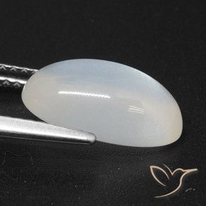 9,17 ctw natürlicher Durchscheinendes Weiß Mondstein, Oval Schliff, Lichtdurchlässig