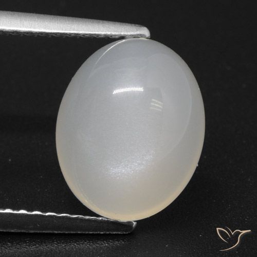 3.76ct Natürlicher Durchscheinendes Weiß Mondstein, Oval, Lichtdurchlässig