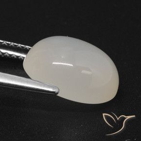 9,17 ctw natürlicher Durchscheinendes Weiß Mondstein, Oval, Lichtdurchlässig