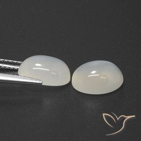 5,12 ct natürliche weißer Mondstein-Edelsteine, Oval Schliff, Lichtdurchlässig