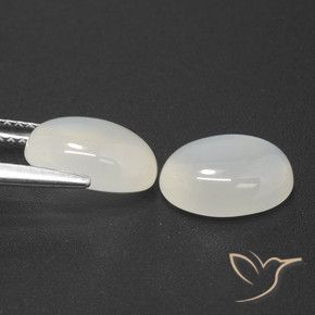 4.85 ct natürliche Durchscheinendes Weiß Mondstein-Edelsteine, Oval, Lichtdurchlässig