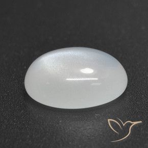 2,16 ctw natürlicher weißer Mondstein, Oval Schliff, Lichtdurchlässig