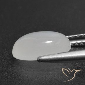 2,16 ctw natürlicher weißer Mondstein, Oval Schliff, Lichtdurchlässig