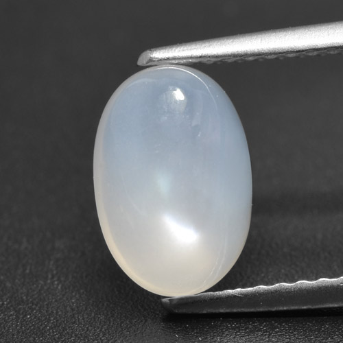 1,88 ctw natürlicher weißer Mondstein, Oval Schliff, Lichtdurchlässig