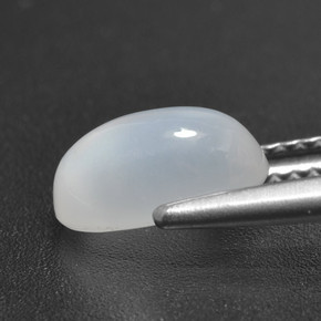 1,88 ctw natürlicher weißer Mondstein, Oval Schliff, Lichtdurchlässig