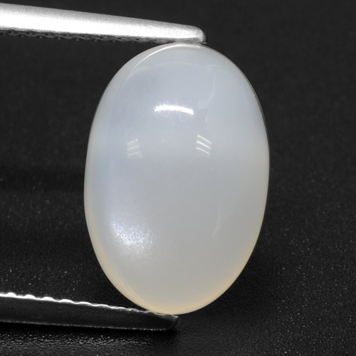 4,99 ctw natürlicher weißer Mondstein, Oval Schliff, Lichtdurchlässig