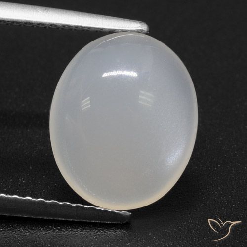 3.69ct Natürlicher Durchscheinendes Weiß Mondstein, Oval, Lichtdurchlässig