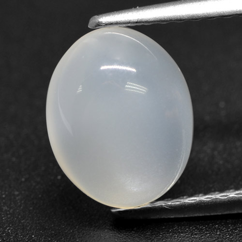 2,56 ctw natürlicher weißer Mondstein, Oval Schliff, Lichtdurchlässig