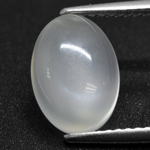 2,50 ctw natürlicher weißer Mondstein, Oval Schliff, Lichtdurchlässig