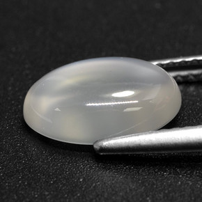 2,50 ctw natürlicher weißer Mondstein, Oval Schliff, Lichtdurchlässig