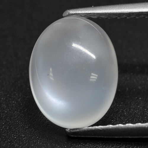 2,46 ctw natürlicher weißer Mondstein, Oval Schliff, Lichtdurchlässig