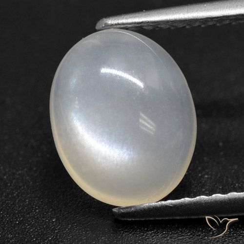 2.16ct Natürlicher Durchscheinendes Weiß Mondstein, Oval, Lichtdurchlässig