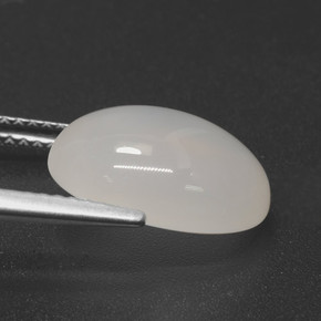9,17 ctw natürlicher Nicht-gerade weiss Mondstein, Oval Schliff, Lichtdurchlässig