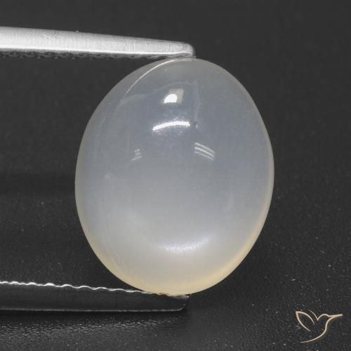 4.49ct Natürlicher Durchscheinendes Weiß Mondstein, Oval, Lichtdurchlässig
