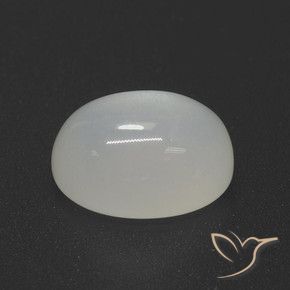 9,17 ctw natürlicher Nicht-gerade weiss Mondstein, Oval, Lichtdurchlässig