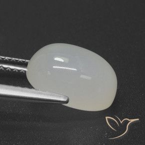 9,17 ctw natürlicher Nicht-gerade weiss Mondstein, Oval, Lichtdurchlässig