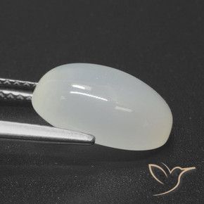4,23 ctw natürlicher weißer Mondstein, Oval Schliff, Lichtdurchlässig