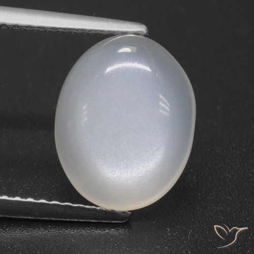 3.55ct Natürlicher Durchscheinendes Weiß Mondstein, Oval, Lichtdurchlässig