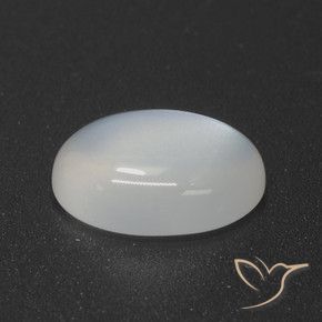 9,17 ctw natürlicher Durchscheinendes Weiß Mondstein, Oval, Lichtdurchlässig