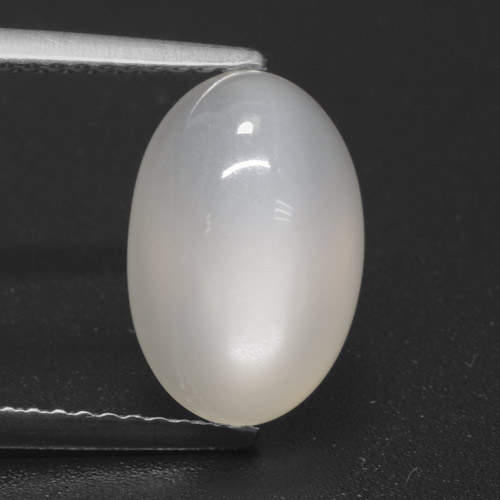4,23 ctw natürlicher weißer Mondstein, Oval Schliff, Lichtdurchlässig