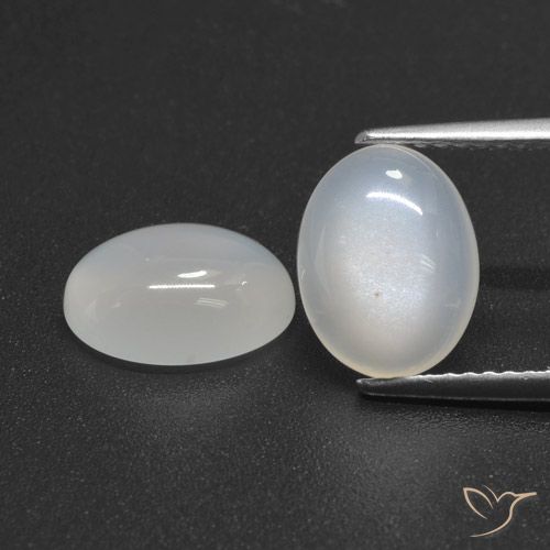 4.61ctw Natürlicher Durchscheinendes Weiß Mondstein, Oval, Lichtdurchlässig