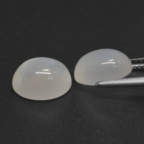 5,78 ct natürliche weißer Mondstein-Edelsteine, Oval Schliff, Lichtdurchlässig