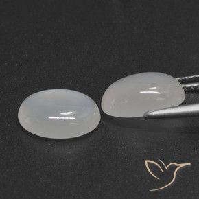 4.18 ct natürliche Durchscheinendes Weiß Mondstein-Edelsteine, Oval, Lichtdurchlässig