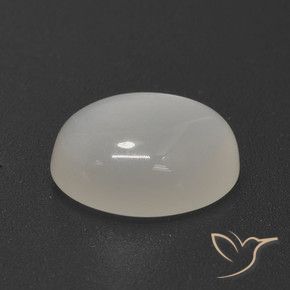 4,87 ctw natürlicher weißer Mondstein, Oval Schliff, Lichtdurchlässig
