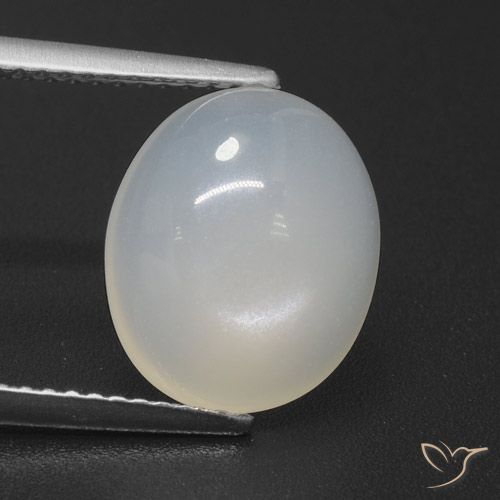 4.47ct Natürlicher Cremeweiß Mondstein, Oval, Lichtdurchlässig