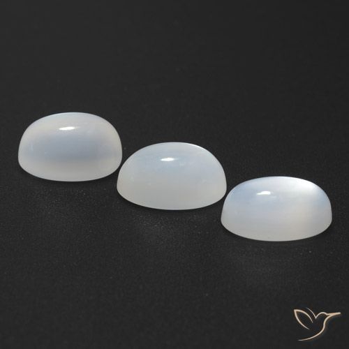 5.51ctw Natürlicher Durchscheinendes Weiß Mondstein, Oval, Lichtdurchlässig