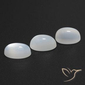 5.51 ct natürliche Durchscheinendes Weiß Mondstein-Edelsteine, Oval, Lichtdurchlässig