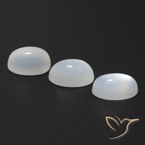 5.51 ct natürliche Durchscheinendes Weiß Mondstein-Edelsteine, Oval, Lichtdurchlässig