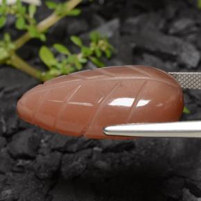 9,17 ctw natürlicher Mittelorange Mondstein, Ausgefallene Form, Lichtdurchlässig