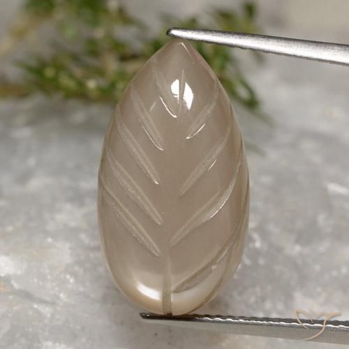 10.30ct Natürlicher Warmes Hellbraun Mondstein, Fantasie, Lichtdurchlässig