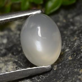 1,58 ctw natürlicher weißer Mondstein, Oval Schliff, Lichtdurchlässig