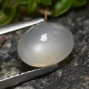 1,58 ctw natürlicher weißer Mondstein, Oval Schliff, Lichtdurchlässig