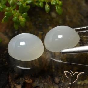 3.27 ct natürliche Warmweiß Mondstein-Edelsteine, Oval Schliff, Lichtdurchlässig