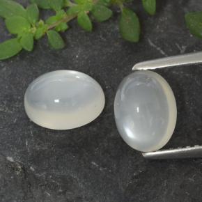 3,19 ct natürliche weißer Mondstein-Edelsteine, Oval Schliff, Lichtdurchlässig