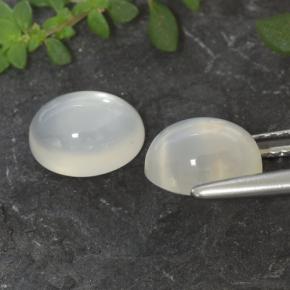 3,19 ct natürliche weißer Mondstein-Edelsteine, Oval Schliff, Lichtdurchlässig