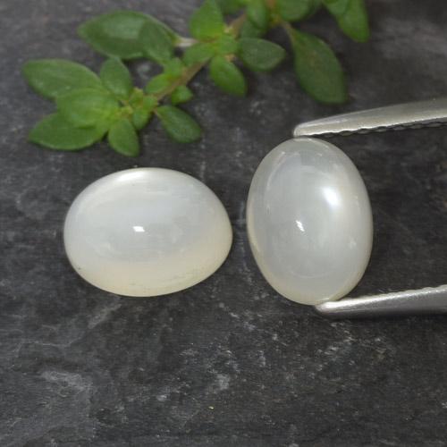 3,32 ct natürliche weißer Mondstein-Edelsteine, Oval Schliff, Lichtdurchlässig
